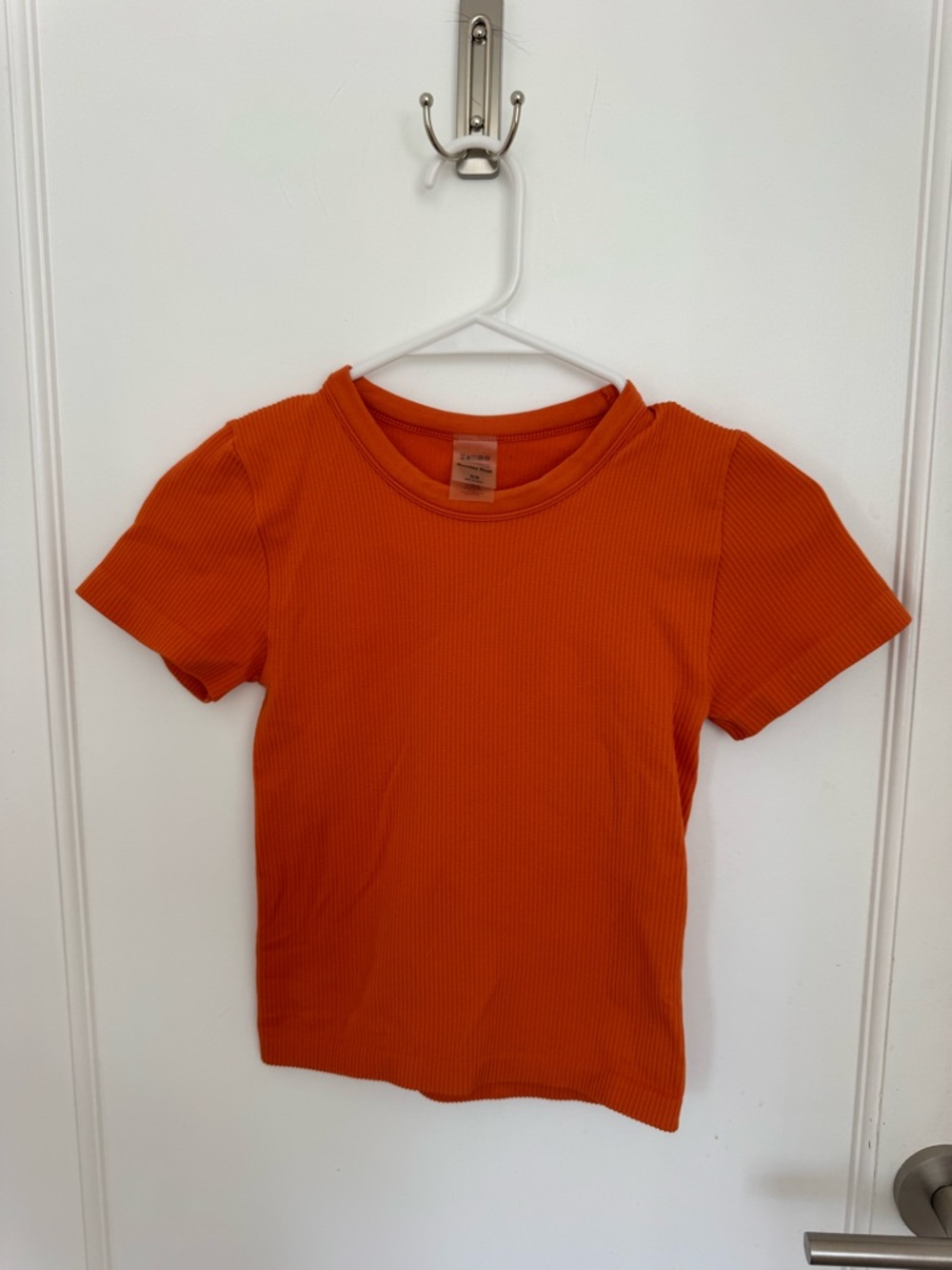 Sunday Best Orange Ribbed Short Sleeve Tee